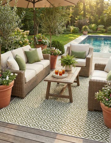 6' x 9' Easy-Clean Jill Zarin Costa Rica Indoor / Outdoor Rug