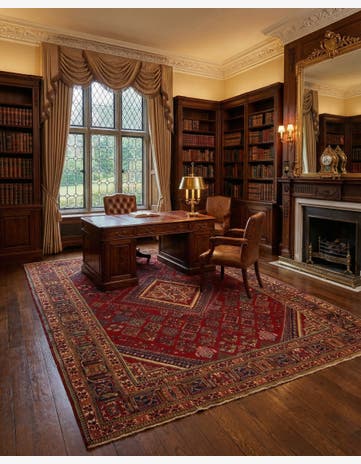 7' 11 x 11' Hand Knotted Isfahan Persian Wool Rug