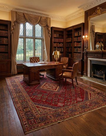 7' 11 x 11' Hand Knotted Isfahan Persian Wool Rug