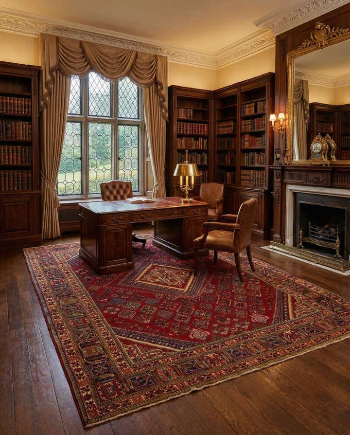 7' 11 x 11' Hand Knotted Isfahan Persian Wool Rug