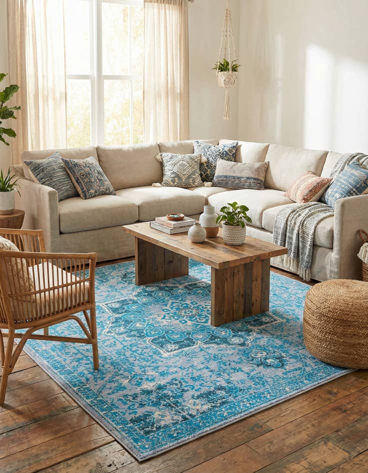 Detail image of  7' 10 x 7' 10  Washable Francesca Square Rug