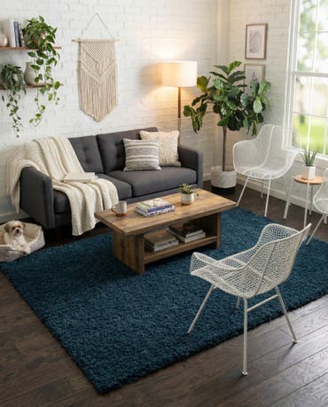  4' x 6' Solid Shag Rug