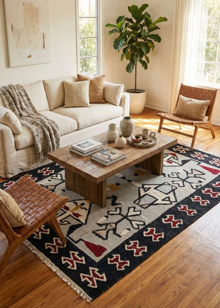 8' x 10' 4 Hand Knotted Darya Wool Rug