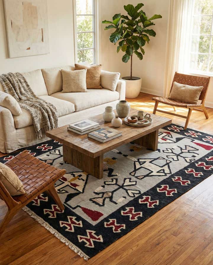 8' x 10' 4 Hand Knotted Darya Wool Rug