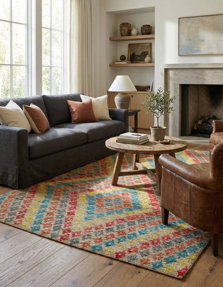 Detail image of  5' 9 x 8' 4  Hand Knotted Darya Wool Rug