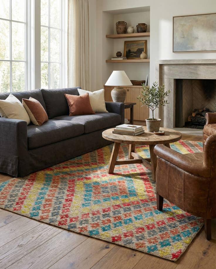 Detail image of 5' 9 x 8' 4 Hand Knotted Darya Wool Rug