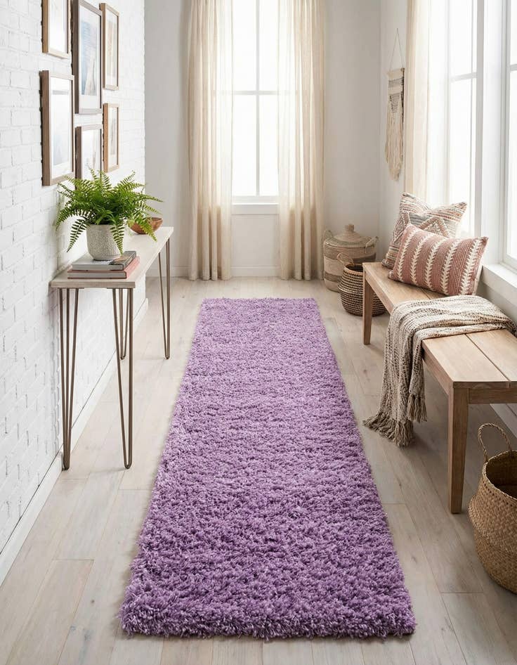 Detail image of  2' 7 x 13' Solid Shag Runner Rug