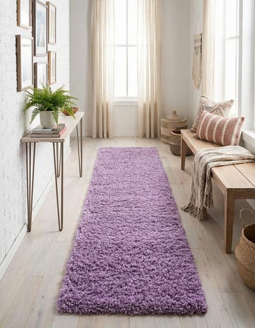 2' 7 x 13' Solid Shag Runner Rug