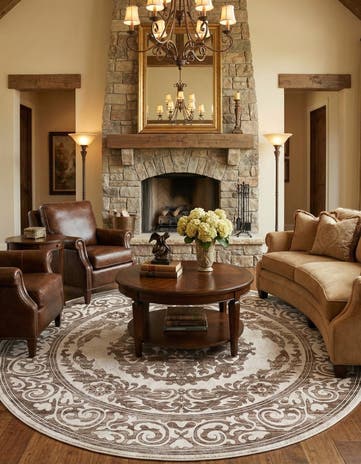 Chocolate Brown Hermitage Round Rug