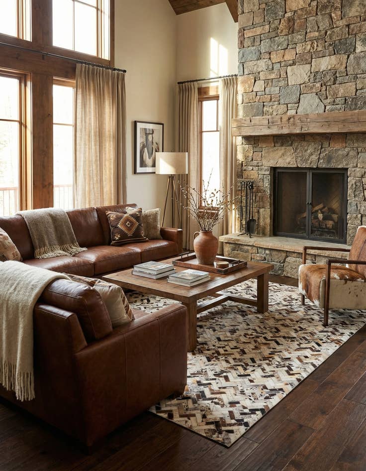 Detail image of  5' 2 x 7' Cowhide Rug