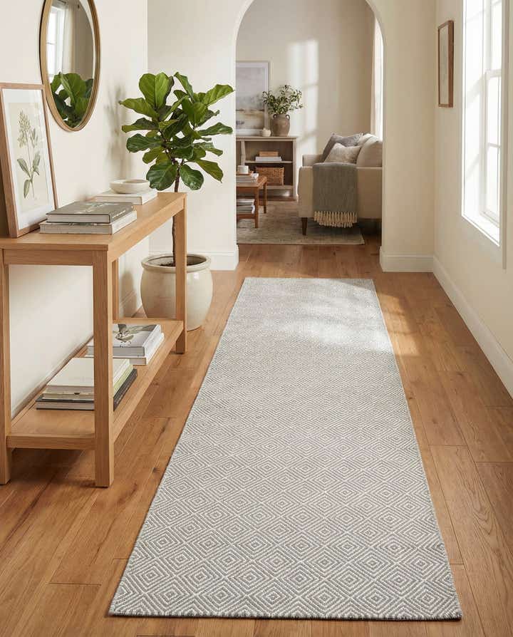 2' 7 x 14' 1 Hand Woven Geo Trellis Flatweave Runner Rug
