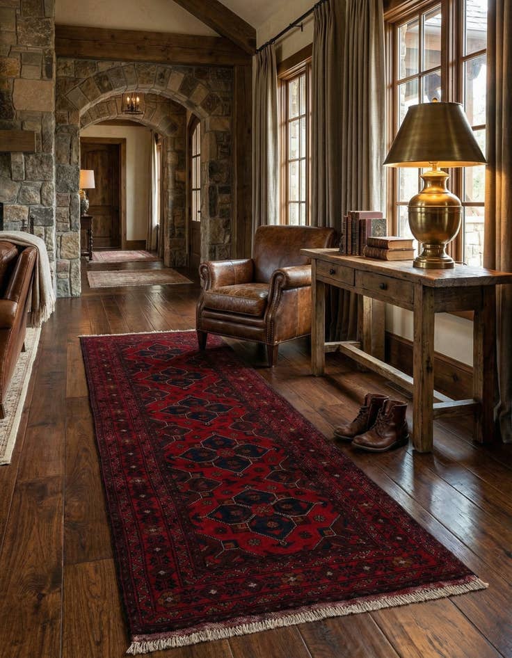 Detail image of  2' 7 x 9' 6  Hand Knotted Khal Mohammadi Wool Runner Rug