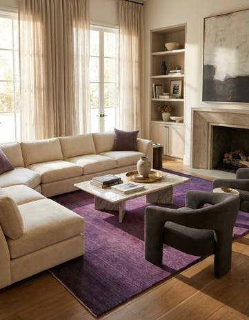 6' 8 x 9' 8 Hand Knotted Darya Wool Rug