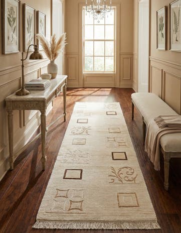 2' 9 x 8' 6 Hand Knotted Darya Wool Runner Rug