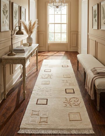 2' 9 x 8' 6 Hand Knotted Darya Wool Runner Rug
