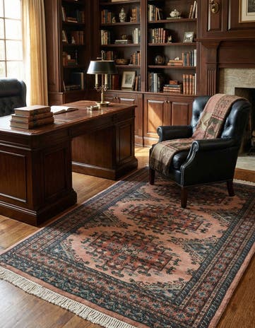 4' 4 x 5' 5 Hand Knotted Bokhara Oriental Wool Rug