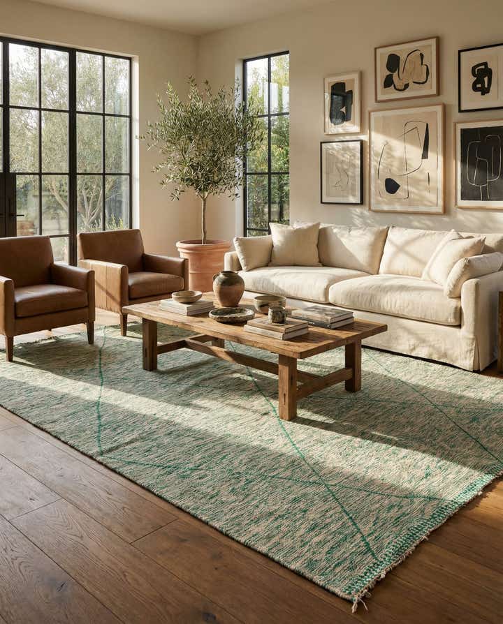 9' 4 x 12' 7 Hand Knotted Moroccan Wool Rug