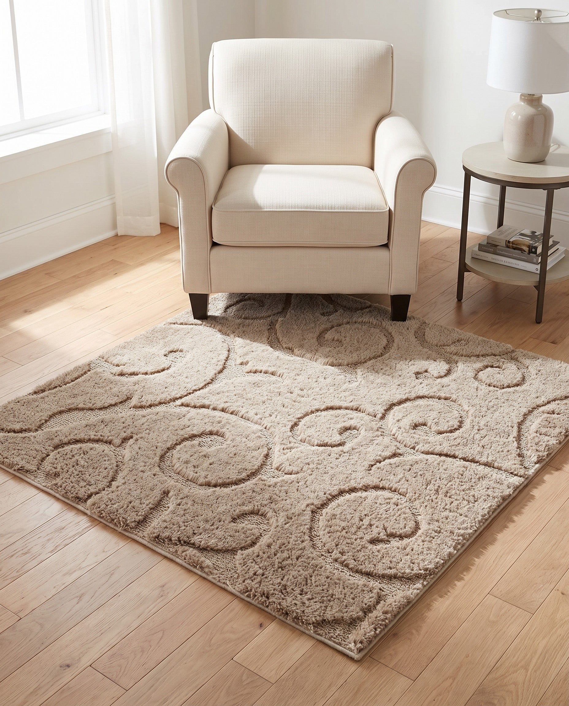 4' x 4' Botanical Shag Square Rug