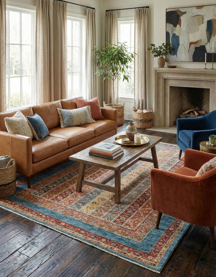 Detail image of  4' 11 x 6' 5  Hand Knotted Ariana Ziegler Rug