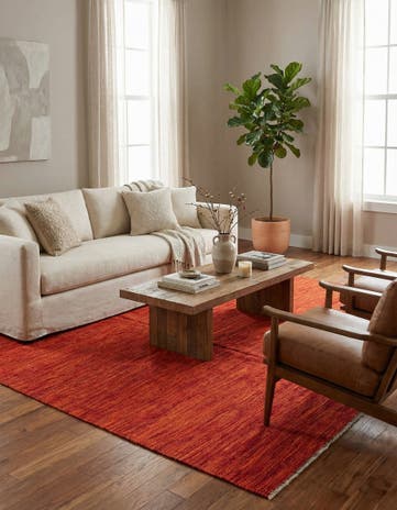 5' 1 x 6' 7 Hand Woven Kilim Modern Wool Rug