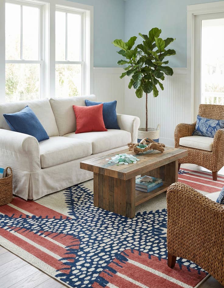 Detail image of 7' x 10'  Washable Belize Indoor / Outdoor Rug