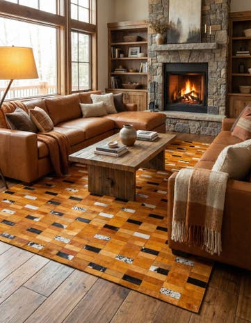 8' x 9' 11 Cowhide - Patchwork Rug