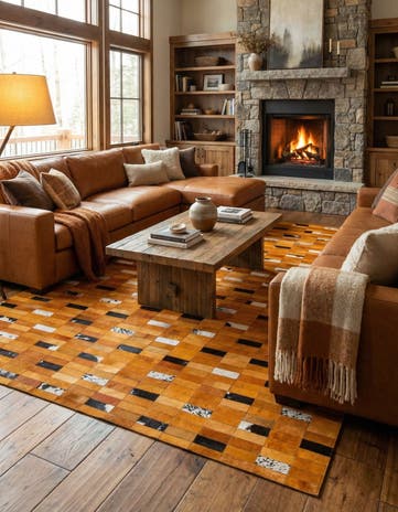8' x 9' 11 Cowhide - Patchwork Rug