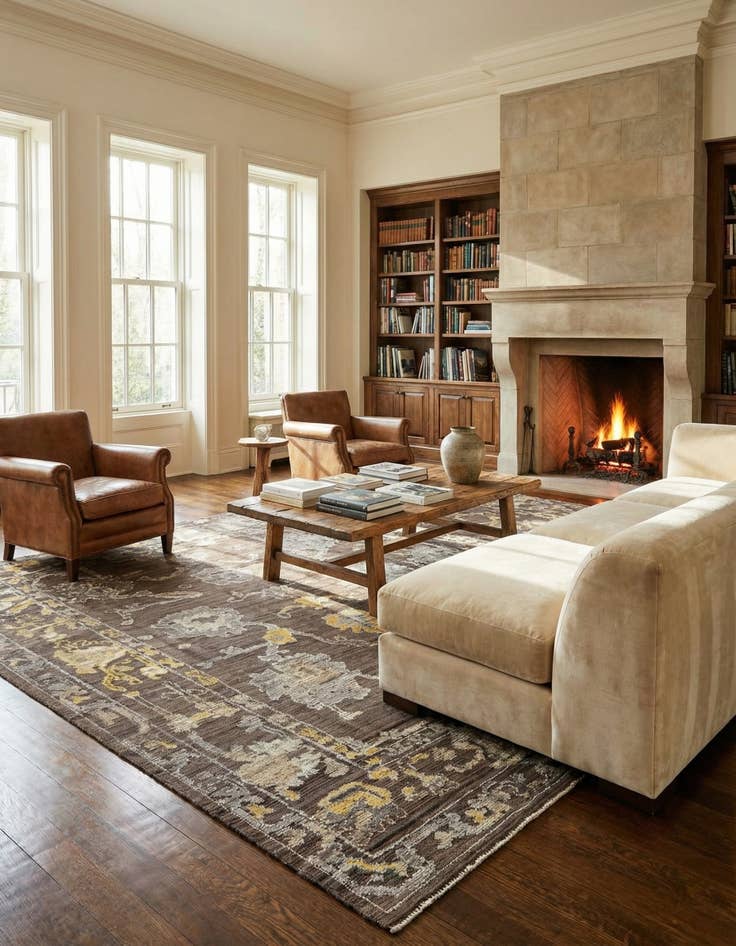 Detail image of 8' 10 x 12' 1  Hand Knotted Oushak Wool Rug