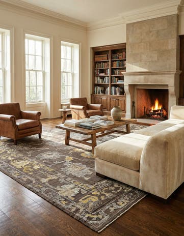 8' 10 x 12' 1 Hand Knotted Oushak Wool Rug