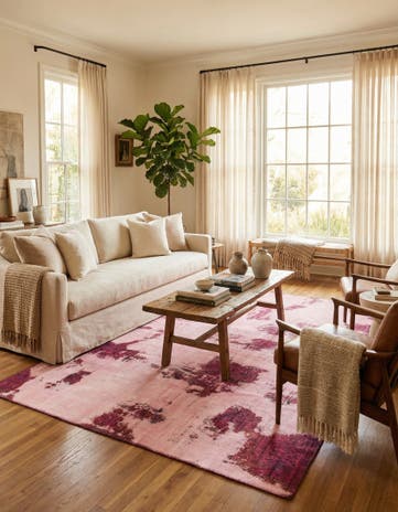 5' 6 x 7' 7 Hand Knotted Ultra Vintage Persian Wool Rug