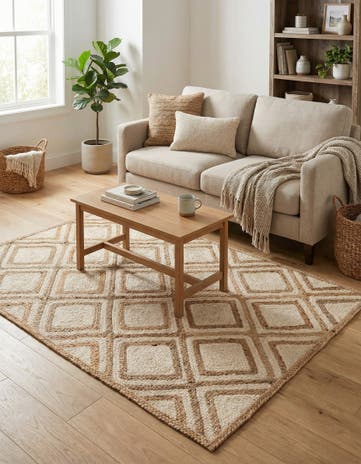 4' 1 x 6' 1 Handmade Braided Jute Rug