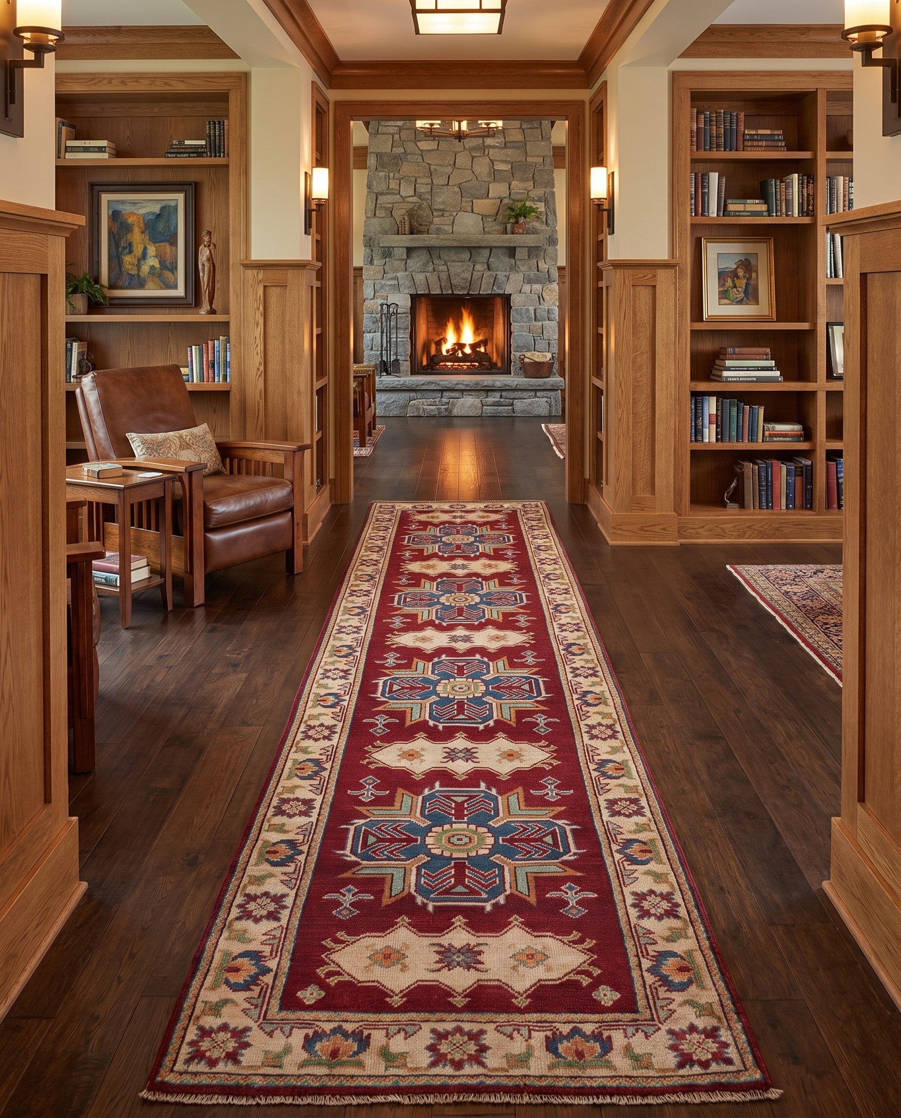 Detail image 3 of 10: 2' 9 x 10' Hand Knotted Kazak Runner Rug