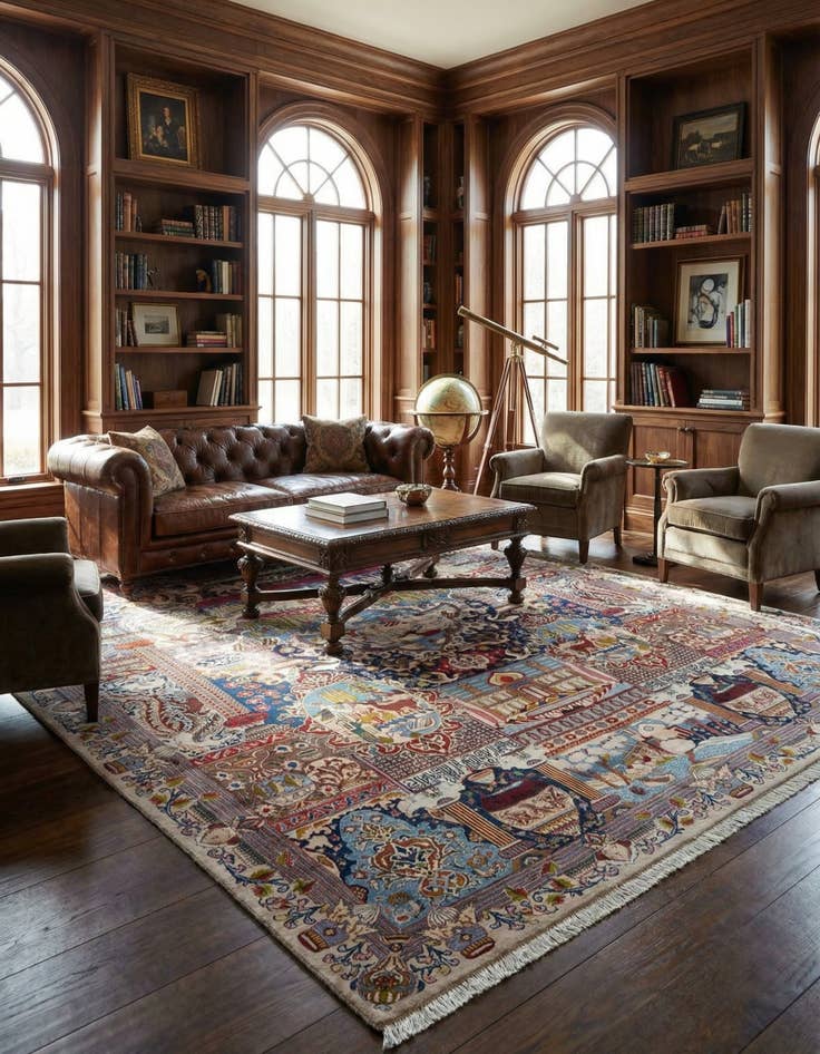 Detail image of 10' 1 x 12' 8  Hand Knotted Kashmar Persian Wool Rug