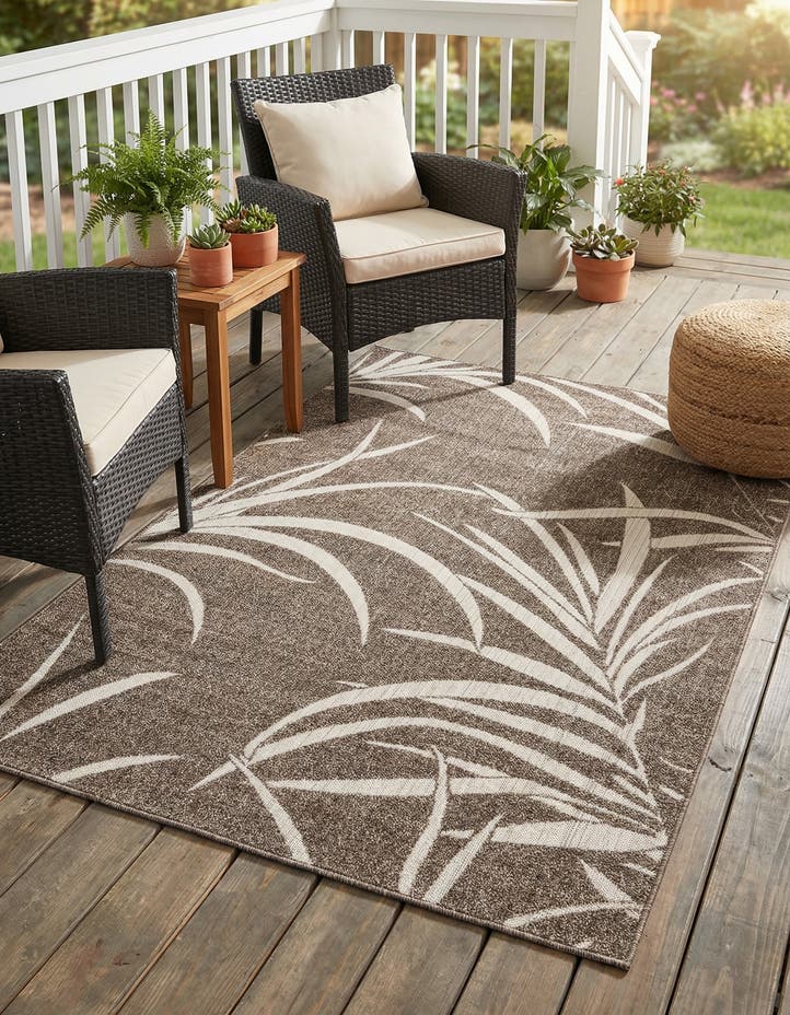 4' x 6' Easy-Clean Botanical Indoor / Outd...