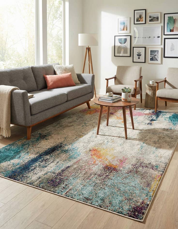 Detail image of 5' x 8'  Washable Spectrum Rug