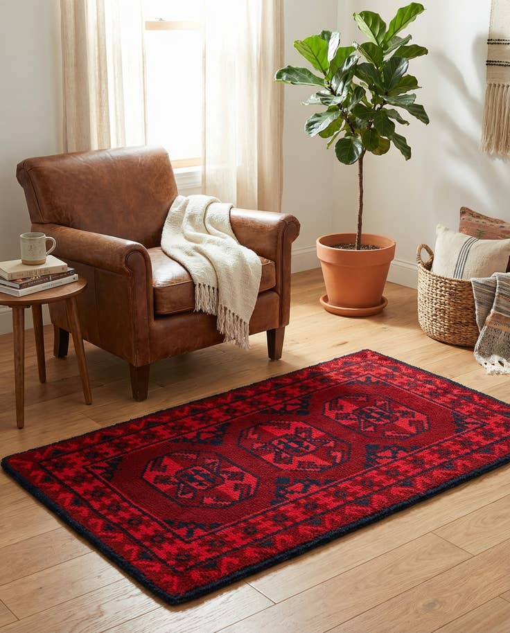 Detail image of 2' 7 x 4' 4 Hand Knotted Moroccan Wool Rug