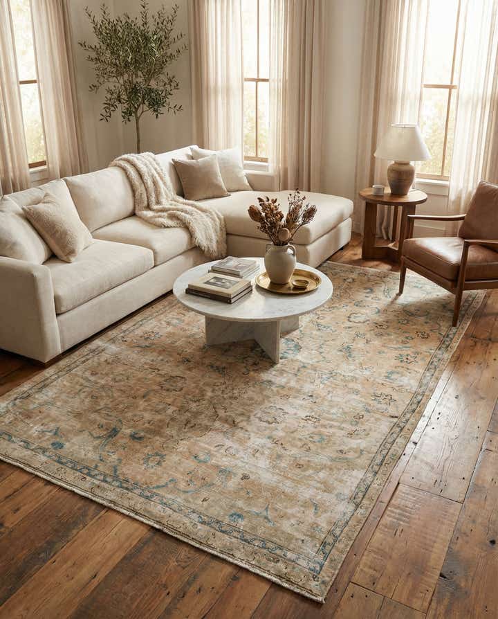 5' 7 x 9' 6 Hand Knotted Ultra Vintage Persian Wool Rug