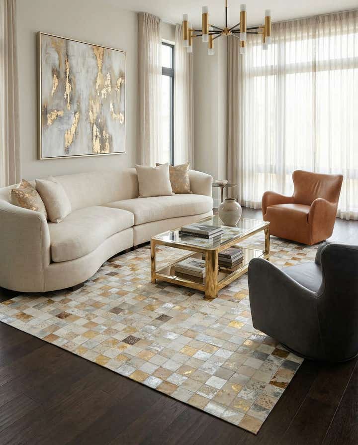 7' 11 x 9' 10 Cowhide - Patchwork Rug