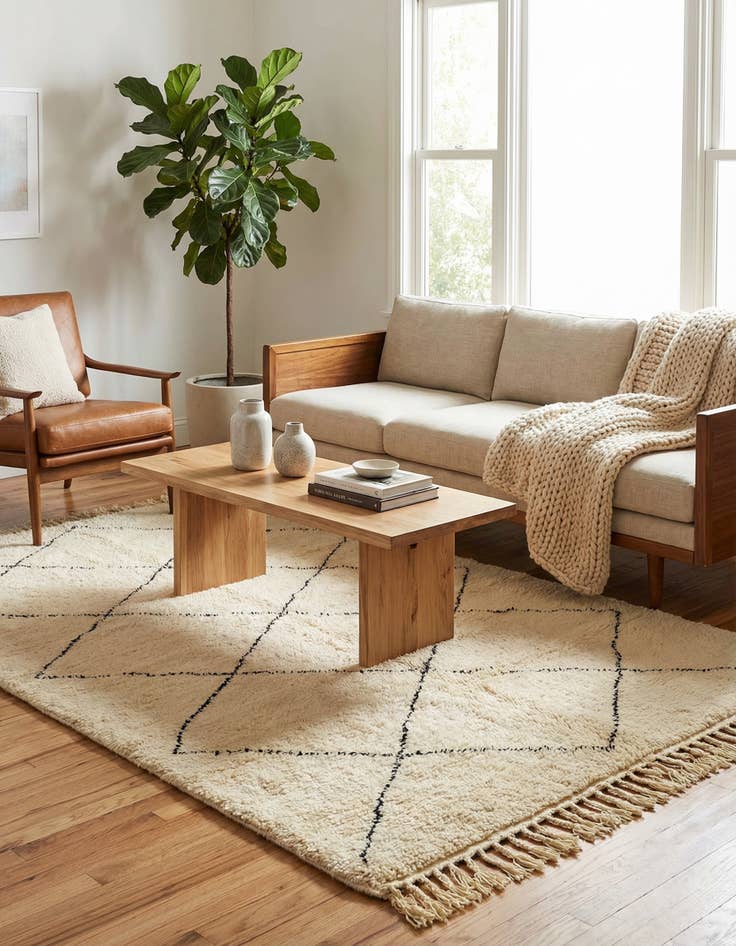 Detail image of 5' 3 x 8' 5  Hand Knotted Moroccan Wool Rug