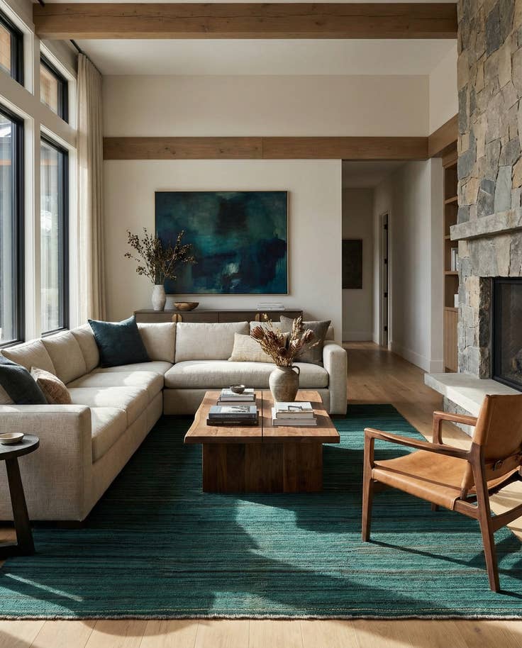 Detail image of 6' 7 x 9' 8 Hand Woven Kilim Modern Wool Rug