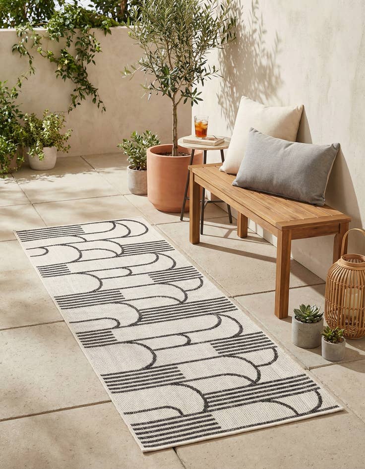 Detail image of  2' x 5' 3  Washable Modern Indoor / Outdoor Runner Rug