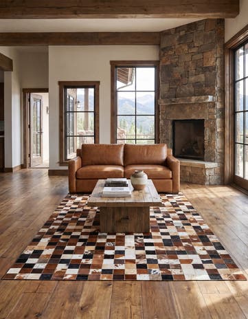 5' x 8' Cowhide Leather Rug