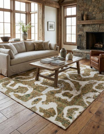 6' 10 x 7' 7 Hand Knotted Ultra Vintage Persian Wool Square Rug