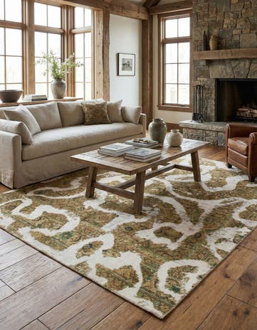 6' 10 x 7' 7 Hand Knotted Ultra Vintage Persian Wool Square Rug