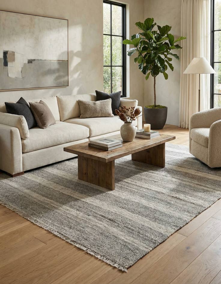 Detail image of 8' 4 x 9' 1  Hand Woven Kilim Modern Wool Rug