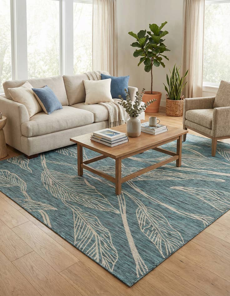 Detail image of 7' x 10' Easy-Clean Botanical Indoor / Outdoor Rug