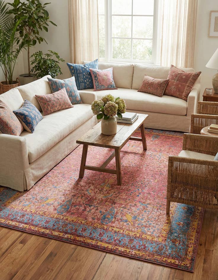 Detail image of  7' 10 x 10'  Washable Traditional Indoor / Outdoor Rug