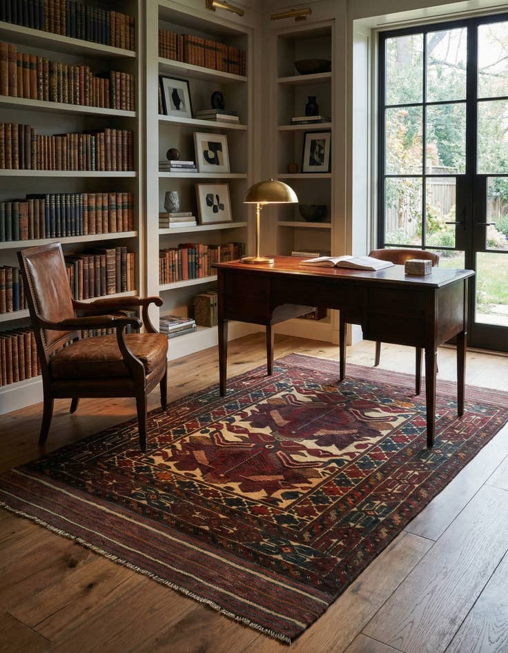 Detail image of  4' 2 x 6' 2  Hand Knotted Sumak Wool Rug