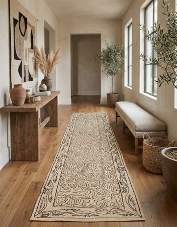 2' 6 x 9' 6 Hand Woven Kilim Suzani Wool Runner Rug