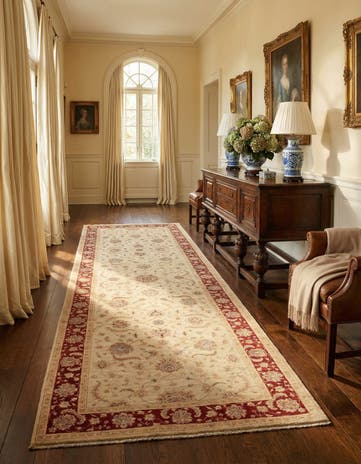 4' 10 x 14' 9 Hand Knotted Peshawar Ziegler Runner Rug